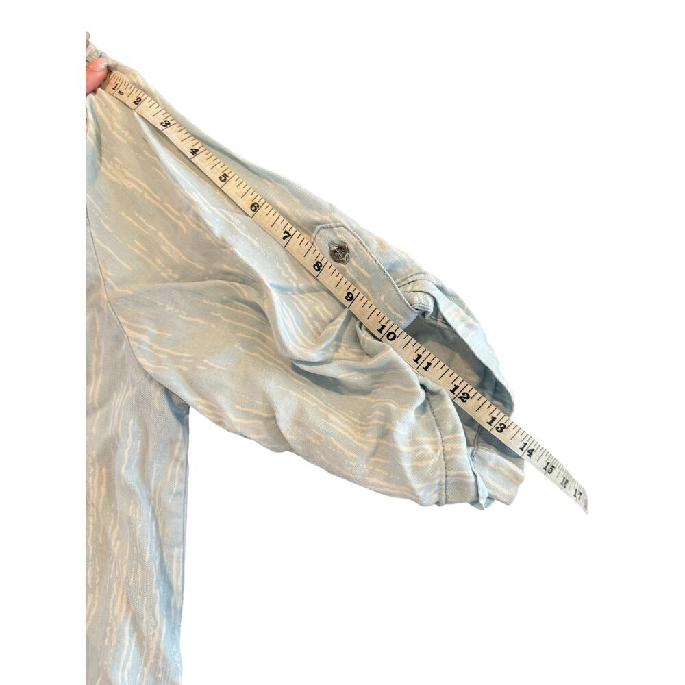 Philosophy Light Blue Tencel Tunic Top L Roll Tab Sleeve Popover Dress - Picture 11 of 11